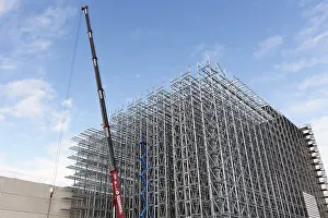 Europe Construction Sites Drucke: High-bay warehouse under construction
