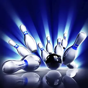 Modern Architecture Design Drucke: high resolution 3D rendering of bowling pins