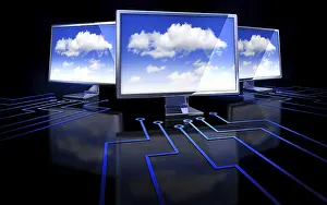 Cloud Computing Concept Drucke: High resolution 3D rendering of a cloud computing concept