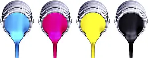 Cmyk Concept Drucke: high resolution 3D rendering of a cmyk concept