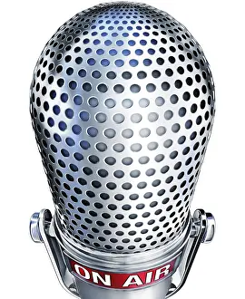 Dark Studio Shot Drucke: high resolution 3D rendering of a microphone
