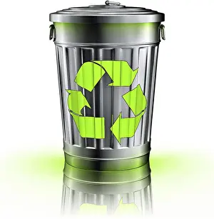 Renewable Power Generation Drucke: high resolution 3D rendering of a recycling concept