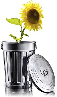 Environmental Protection Image Drucke: high resolution 3D rendering of a recycling concept