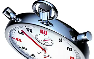 Deserted Clock Scene Drucke: high resolution 3d rendering of a stopwatch