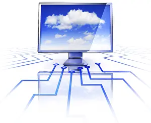 Cloud Computing Concept Drucke: High resolution rendering of a cloud computing concept