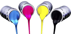 Computer Graphic Design Drucke: high resolution rendering of a cmyk concept