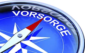 High Resolution Rendering Drucke: high resolution rendering of a compass with a german icon for precaution