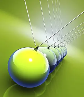 Computer Graphic Design Drucke: High resolution rendering of a green pendulum