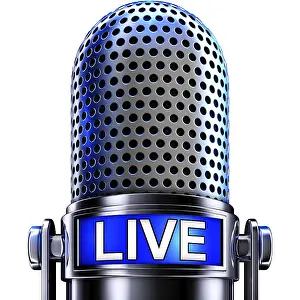 Deserted Studio Background Drucke: High resolution rendering of a microphone with a live icon