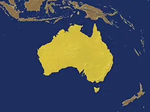 Australia Map Drucke: Highlighted map of Australia