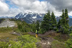 Young Adult Hiker Drucke: Hikers on trail on Table Mountain