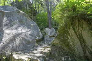 Sandstone Labyrinth France Drucke: Hiking trail to the Gres d'Annot sandstone labyrinth