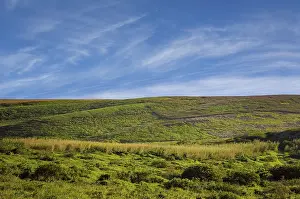 Fine Weather Photography Drucke: Hill with clouds and blue sky