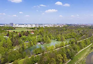 Drone Photography In Germany Drucke: Hinterbruhler See in the Isar valley