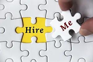 Missing Jigsaw Puzzle Drucke: Hire me text on missing jigsaw puzzle