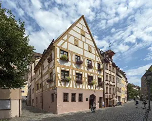 German Half Timbering Construction Drucke: Historic half-timbered ensemble