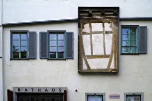 Administrative Building Southern Germany Drucke: Historic half-timbered facade
