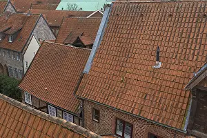 German Federal Republic Urban Environment Drucke: Historic house roofs in the old town