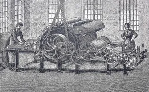 Historical Textile Industry Drucke: Textile processing, spinning mill