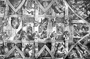 Sistine Chapel Ceiling Drucke: Historic image of A part of the ceiling of the Sistine Chapel