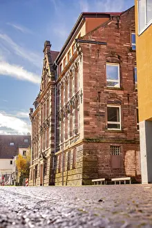 Southern Germany Historic Buildings Drucke: Historic school in the sunlight