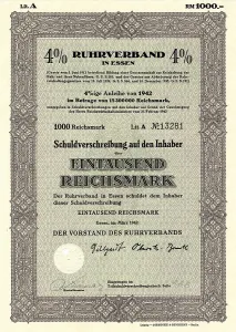 German Federal Republic Finance Drucke: Historic security, partial debenture