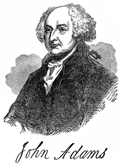 Portrait Of A President Drucke: Historical drawing from the U.S