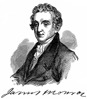 James Monroe Portrait Drucke: Historical drawing from the U.S