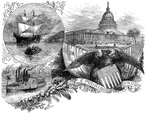 Old American Architecture Drucke: Historical drawing from the U.S