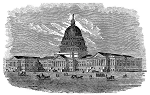 American Government Buildings Drucke: Historical drawing from the U.S