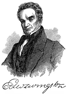 Black And White Head Shot Drucke: Historical drawing from the U.S