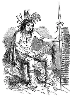 Native American Ethnicity Drucke: Historical drawing from the U.S