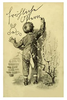 Vintage Easter Postcard Drucke: Historical Easter greetings card
