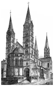 Bamberg Cathedral Drucke: Historical graphic representation