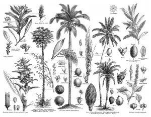 Palm Tree Illustration Drucke: Historical graphic representation