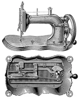 Sewing Machine History Drucke: Historical graphic representation