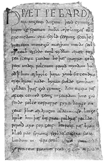 Geschichtliche Druckausgabe, Manuskript, Titelseite aus dem Beowulf