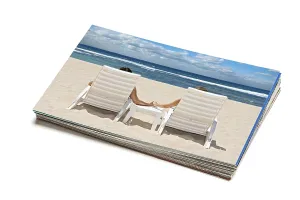 Couple On Beach Drucke: Holidays beach concept creative background
