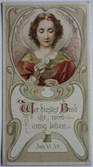 Christian Faith Image Drucke: Holy picture, whoever eats this bread will live forever