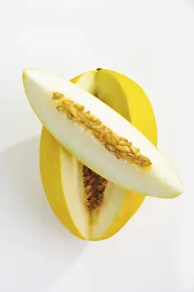 Fruity Studio Photography Drucke: Honeydew melon and a slice