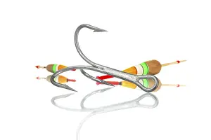 Angling Equipment Drucke: Hook and sinker