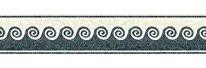 Mosaic Border Tiles Drucke: Horizontal border mosaic tiles, vector pattern
