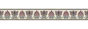 Mosaic Border Tiles Drucke: Horizontal border mosaic tiles, vector pattern