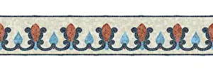 Ceramic Floor Design Drucke: Horizontal border mosaic tiles, vector pattern