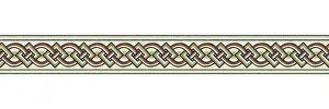 Mosaic Border Tiles Drucke: Horizontal border mosaic tiles, vector pattern