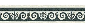 Mosaic Border Tiles Drucke: Horizontal border mosaic tiles, vector pattern