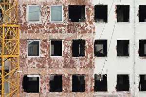 Bavaria Construction Site Drucke: House facade at a construction site