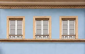 Historic House Facade Europe Drucke: House facade with three windows