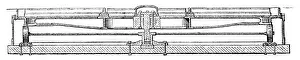 Old Illustration Art Drucke: Hub cast iron vertical section