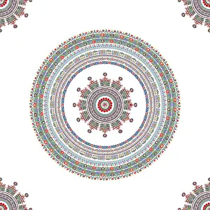 Retro Style Embroidered Pattern Drucke: Hungarian decorative seamless pattern design